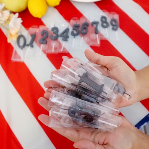 Chanseen Black Number Candles Set - Personalizable Cake & Cupcake Decorations, 0-9 for Birthdays & Celebrations