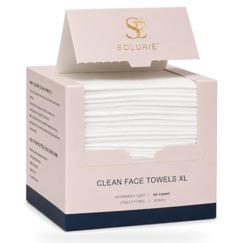 Disposable Face Towels 100% Viscose Extra Large Lint-Free Makeup Remover Wipes, 50 Count