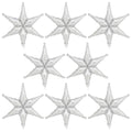 Silver Hexagon Star Foil Balloons - 8 Pack, Reusable Party Decorations