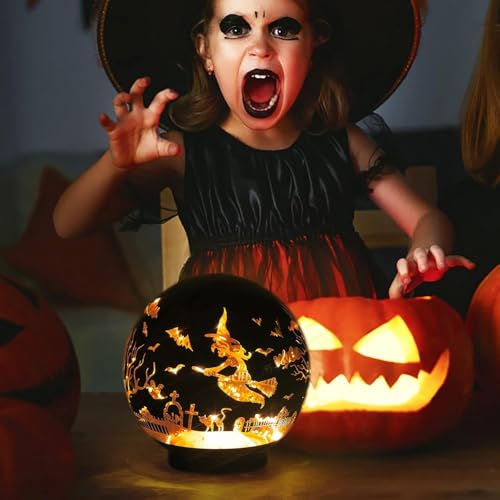 Halloween Rotating Lamp with Timer - Spooky Figurine Light - Halloween