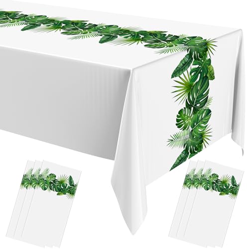 Hawaiian Disposable Plastic Rectangular Tablecloths - Summer Party Decor, 3 Variations