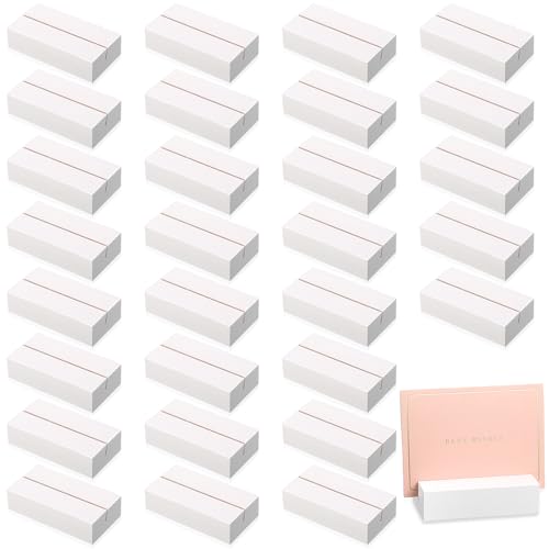White Wooden Place Card Holders - 24 Pack, 3x1.6x0.8 Inches, Elegant Table Decor