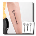 Semi-Permanent Ocean Trident Tattoo Set - Lasts 7-15 Days, Waterproof & Skin-Friendly