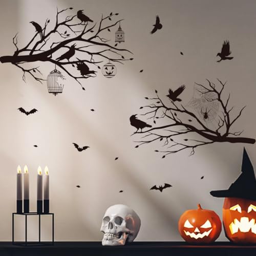 Halloween Wall Decals Black Tree Branch Wall Stickers - Halloween Tree Variation