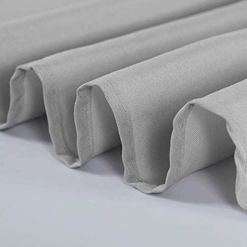 Round 132 Inch Silver Tablecloth - Washable Polyester for Weddings & Events - Decorative Table Cover