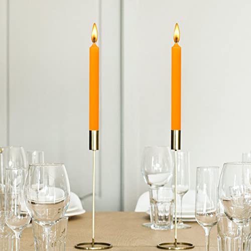 10 Inch Orange Taper Candles Set - Fall Wedding Birthday Party Home Decor