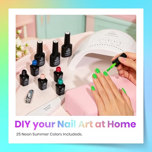 Beetles Neon Gel Polish Set - Neon Summer Collection, 25 Bright Colors