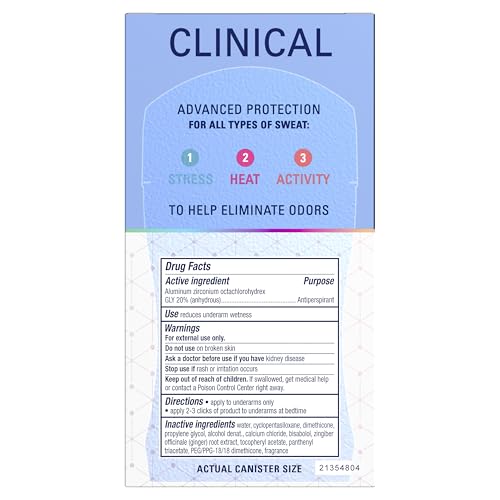 Secret Clinical Strength Antiperspirant Deodorant for Women, Stress Response, 100hr Sweat & Odor Protection, 3X Stress Protection with Pro-Hyaluronic Acid, PH Balancing Minerals, Clear Gel, 1.6 oz