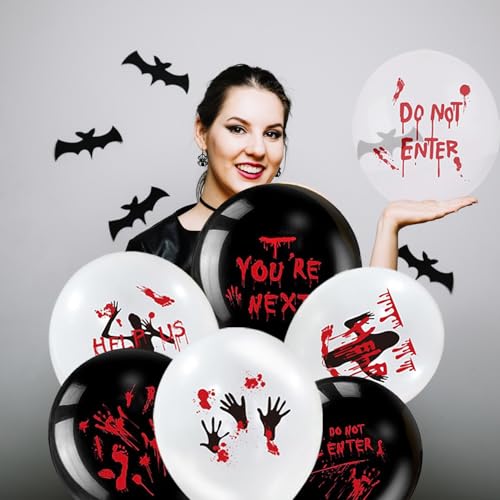 54PCS Halloween Bloody Balloons Latex Party Supplies - Spooky Decorations