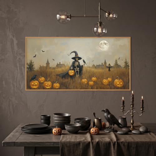 Halloween Ghost Reaper Framed Canvas Wall Art Set - 40x20 Inches - Variation of This Listing