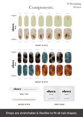 ohora Semi Cured Gel Nail Strips N Dreaming - Nail Art Stickers Set