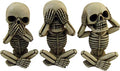 Mini Skeleton Figurine Set for Halloween Gothic Home Decor Office Desk Decorations - 4 Inches, Set of 3