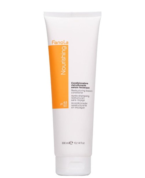Fanola Restructuring Leave-In Conditioner - Hydrating Frizz Control & Breakage Repair - Linseed Oil & Milk Proteins (10.14 oz)