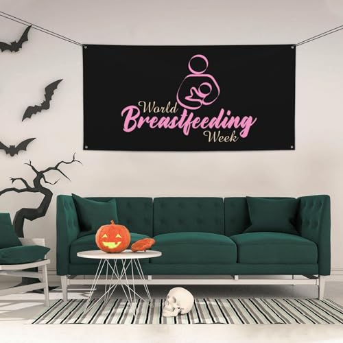 Breastfeeding Week Awareness Banner - Holiday Party & Home Decor, Black, Medium