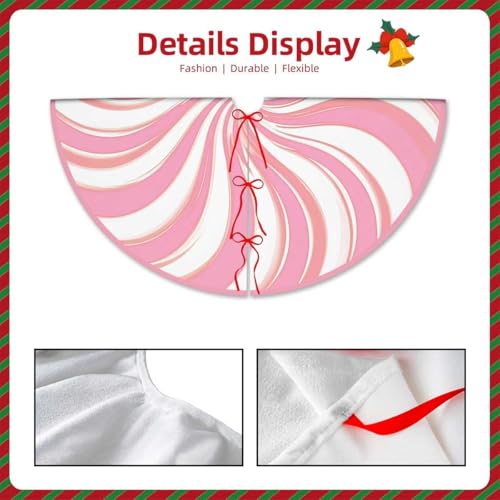Pink Candy Christmas Tree Skirt 36 Inch Holiday Decor for Xmas Trees