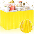 Macaron Yellow Foil Fringe Table Skirts - 3 Pack, 29x108 Inch Party Decorations