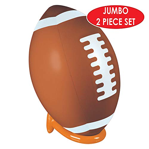 Inflatable Football & Tee Set - 2 Complete Sports Decor Packs for Parties & Events