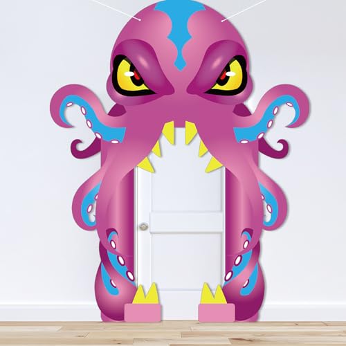 Large Christmas Octopus Door Banner for Kids Party Decorations, Indoor & Outdoor