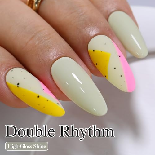 Double Rhythm 15ML Gel Polish - Light Gray, Same Color, Soak Off Nail Art