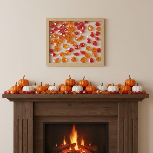 Fall Table Decor Bundle with Ice Cubes, Pumpkins & Maple Leaves