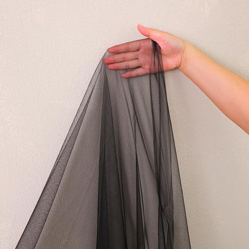 Snowkingdom Black 10FT Sheer Tulle Table Runner for Wedding & Party - Boho Cheesecloth Decoration