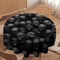 Gothic Skull Round Tablecloth - Halloween Skeleton Scary Skull Print, 36 Inch, Variation Skull-5