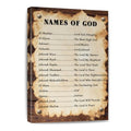 Names of God Canvas Wall Art Poster - 8x12 Inch Religious Scripture Print - White Frame Variation