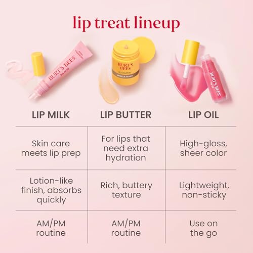 Burt's Bees Lip Butter for Valentine's Day Gifts, Vanilla Honey, Instantly Hydrates and Nourishes, Made with Shea, Mango Butter, and Vitamin E, Easy to Use Twist-Up Container, 0.5 Ounce