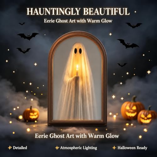 Light Up Ghost Mirror Halloween Decor Wall Mirror 11x13.8 in Indoor
