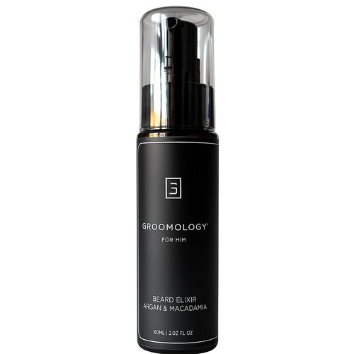 GROOMOLOGY Beard Elixir | Exclusive Engineered Dual-Oil Blend with Argan & Macadamia | Organic, Vegan & Cruelty-Free | Lightweight, Non-Greasy for Soft, Fuller Beards | Effortless Pump | 2 oz