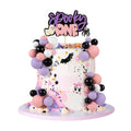 Purple Halloween Ghost & Ball Cake Topper Set - Spooky Party Decor