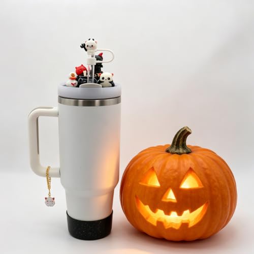 MPG Halloween Cup Lid Topper Decoration for 40oz Stanley Insulated Cup - Black+Orange