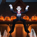 10ft Giant Sitting Vampire Inflatable Halloween Decoration with LED Lights - Outdoor Yard & Party Prop