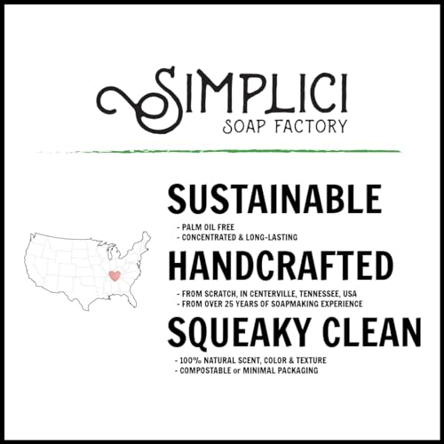 Simplici Lemongrass Natural Soap (smooth + pure essential oils) 6 Bar Value Bag. Palm Free.