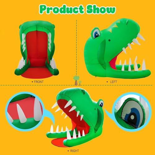 8FT Tall Halloween Dinosaur Inflatable with LED Lights Outdoor Decoration