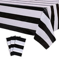 Kesfey Black Vertical Striped Tablecloth 3 Pack 54x108 Inch Picnic & Party Cover