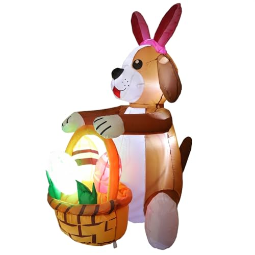 5 Ft Halloween Inflatable Dog Decor with LED Lights Outdoor Yard Scene