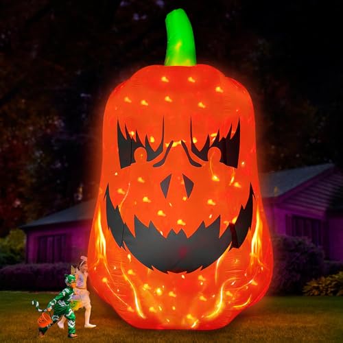 Giant 12FT Inflatable Jack O'Lantern Pumpkin Halloween Yard Decoration with LED Lights