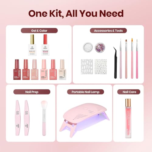 Beetles 22 Pcs HEMA-Free Gel Nail Kit with UV Light - Ethereal Glow