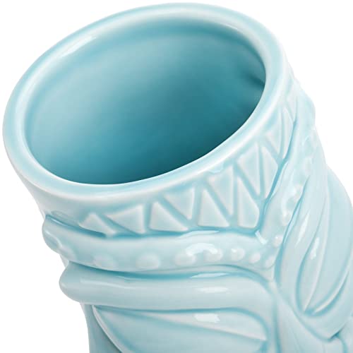 Ceramic Tiki Mug Set 4-Pack - Hawaiian Party Cocktail Cups 16-20oz