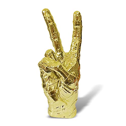 Silver Hand Gesture Desk Statue - Funny Finger Sculpture for Halloween Prank - Yeah-Gold