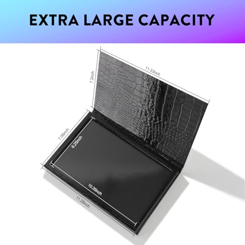 Large Magnetic Makeup Palette with Foldable Stand - Holds 60 Pans, Black