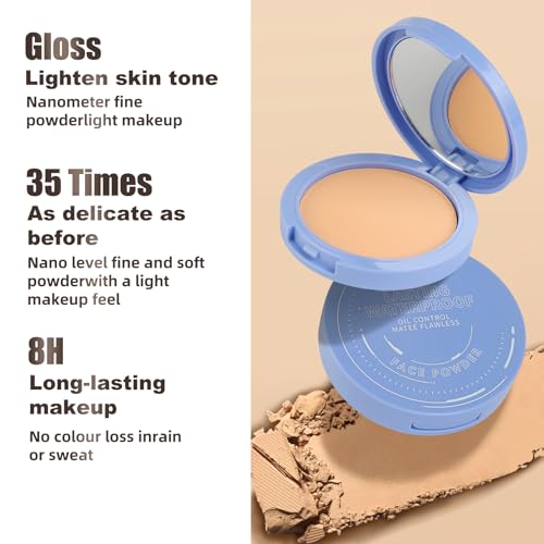Face Powder Waterproof Makeup Set - Beige, Matte Finish, Controls Shine & Fine Lines
