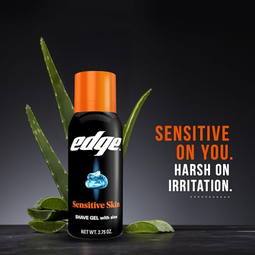 Edge Shaving Gel for Men, Sensitive Skin, 2.75 oz Pack of 12 - Cooling & Moisturizing