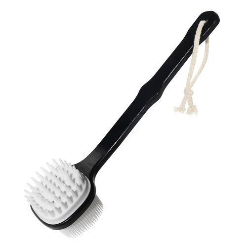 Silicone Body Scrubber for All Skin Types Dual Sided Silicone Brush for Full Body Deep Cleansing and Exfoliation, Ergonomic White Back Scrubber
