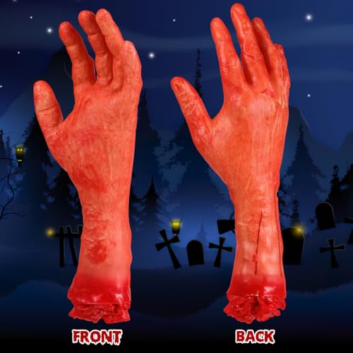 Realistic Bloody Severed Hand Halloween Decorations 2PCS - Creepy Horror Props