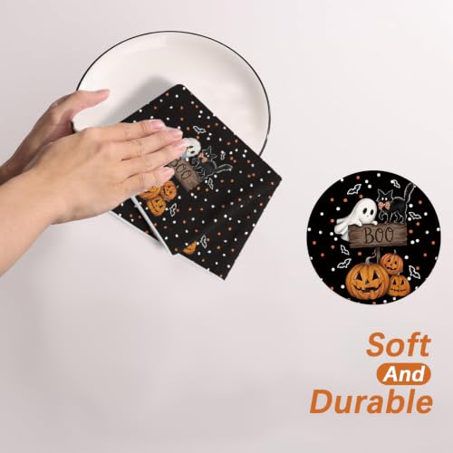 Halloween Ghost Pumpkin Kitchen Towels Set of 2 - Absorbent Dish & Hand Towels