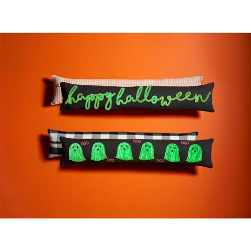 Glow in The Dark Rope Pillow - Ghost Design, 35-inch Home Decor Accent - Variation of Ghost / 35" L x 7" W