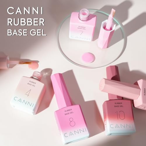 CANNI Milky Pink Gel Nail Polish Set - 6Pcs 9ml Rubber Base Kit R1-Rubber Base