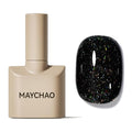 Black Reflective Glitter Gel Nail Polish - Space Shimmer, 15ML, UV LED Cure